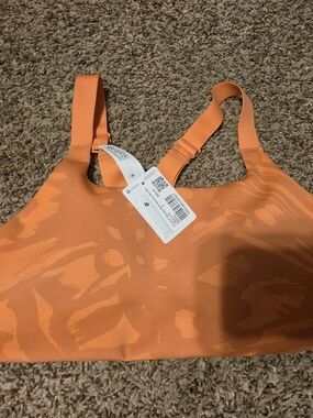 NEW W/ TAGS lululemon athletica Orange Patterned Light-Support Sports Bra